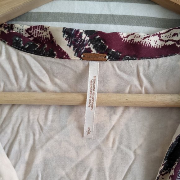 Free People Floral Pattern 3/4 Sleeve Mini Dress - Picture 4 of 4